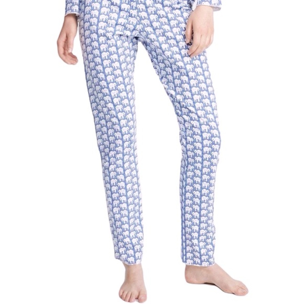 Roller Rabbit Blue Elephant Print Pajama Pants